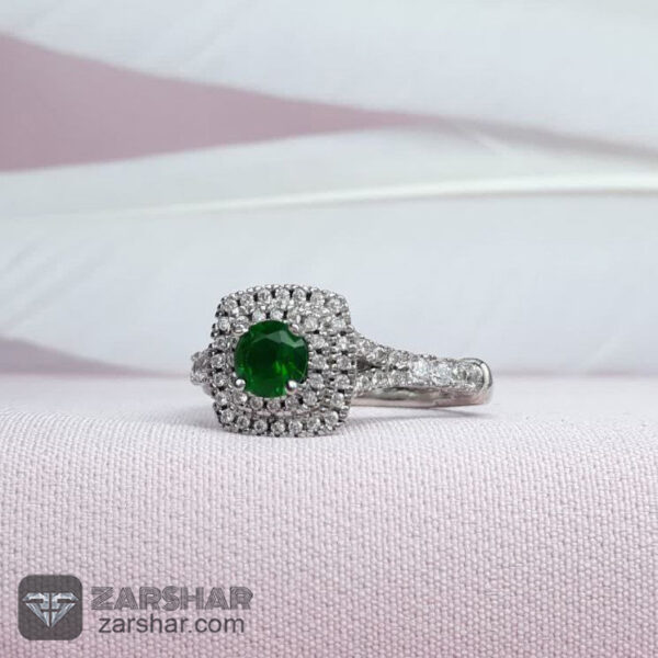 انگشتر زنانه طرح زمرد عکس انگشتر زنانه طرح زمرد