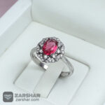 عکس انگشتر زنانه طرح یاقوت سرخ