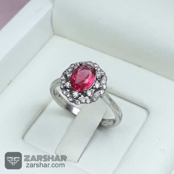 عکس انگشتر زنانه طرح یاقوت سرخ