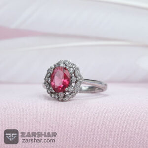 عکس انگشتر زنانه طرح یاقوت سرخ