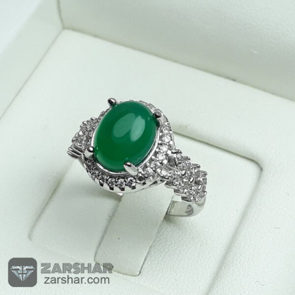 عکس انگشتر زنانه عقیق سبز