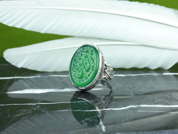 انگشتر عقیق سبز یا زینب کبری عکس انگشتر عقیق سبز یا زینب کبری