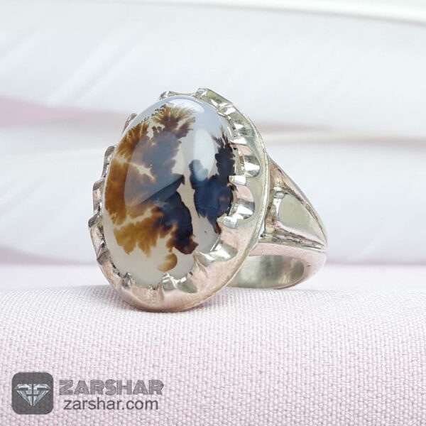 انگشتر عقیق شجر درجه یک دست ساز عکس انگشتر عقیق شجر درجه یک دست ساز