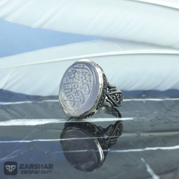انگشتر عقیق کبود خطی یا امیرالمومنین عکس انگشتر عقیق کبود خطی یا امیرالمومنین