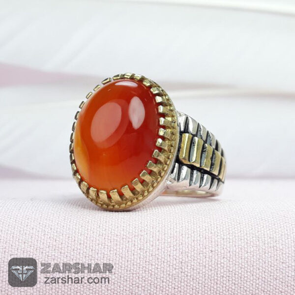 انگشتر عقیق یمنی دامله درجه یک طرح رولکسی عکس انگشتر عقیق یمنی دامله درجه یک طرح رولکسی