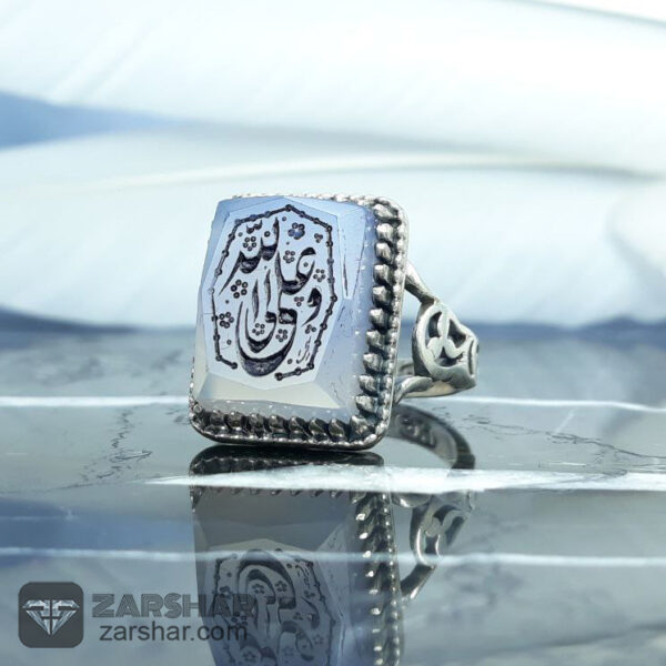 انگشتر عقیق یمنی کبود علی ولی الله طرح رهبری عکس انگشتر عقیق یمنی کبود علی ولی الله طرح رهبری