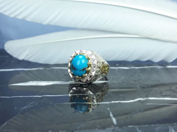 انگشتر فیروزه نیشابوری احیاء شده عکس انگشتر فیروزه نیشابوری احیاء شده