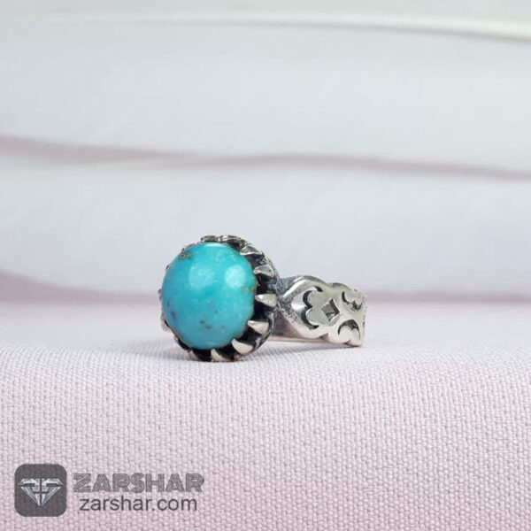 انگشتر فیروزه نیشابوری بچگانه چنگ دار عکس انگشتر فیروزه نیشابوری بچگانه چنگ دار