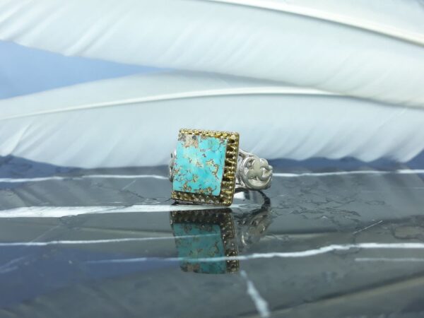 انگشتر فیروزه نیشابوری چهارگوش عکس انگشتر فیروزه نیشابوری چهارگوش