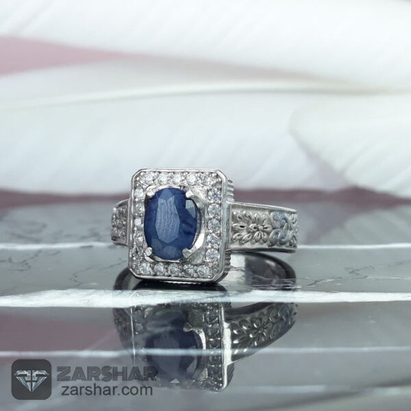 انگشتر یاقوت کبود مردانه عکس انگشتر یاقوت کبود مردانه