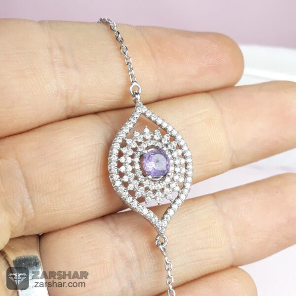 دستبند نقره زنانه آماتیس طرح چشم عکس دستبند نقره زنانه آماتیس طرح چشم