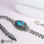 عکس دستبند نقره فیروزه نیشابوری طرح کارتیر