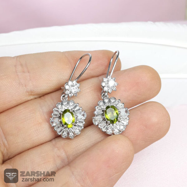 عکس نیم ست نقره زبرجد زنانه