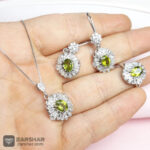 عکس نیم ست نقره زبرجد زنانه