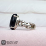عکس انگشتر عقیق مشکی آیت الکرسی زنانه