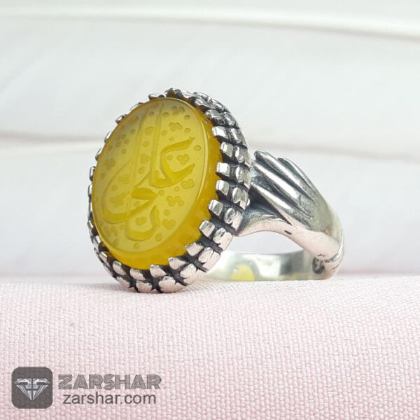 انگشتر شرف الشمس طرح دست و دلبر عکس انگشتر شرف الشمس طرح دست و دلبر