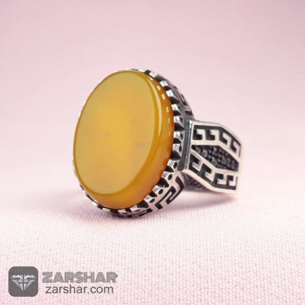 انگشتر عقیق زرد شرف الشمس عکس انگشتر عقیق زرد شرف الشمس