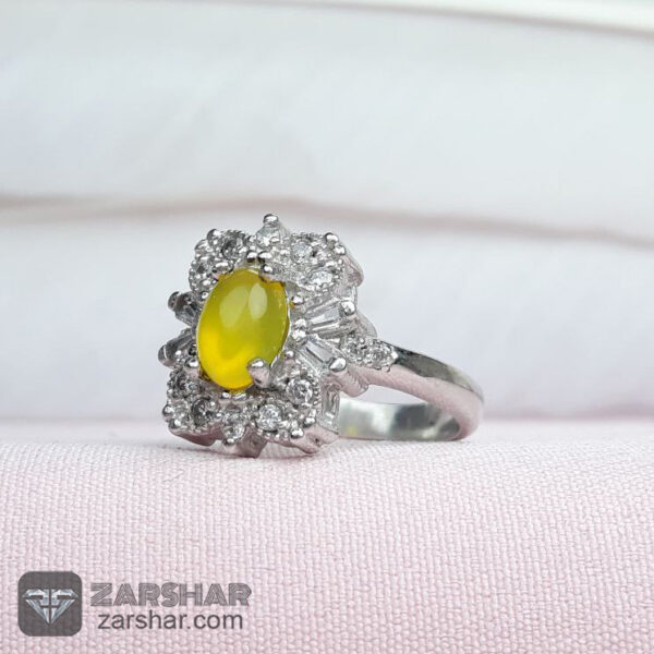عکس انگشتر عقیق زرد شرف الشمس طرح آزاده زنانه