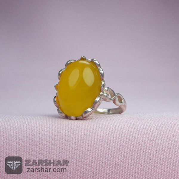 عکس انگشتر عقیق زرد شرف الشمس طرح فرزانه زنانه
