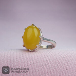 عکس انگشتر عقیق زرد شرف الشمس طرح ماندگار زنانه