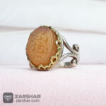 عکس انگشتر عقیق یمنی پرتقالی یا اباعبدالله زنانه