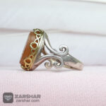 عکس انگشتر عقیق یمنی پرتقالی یا اباعبدالله زنانه