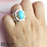 عکس انگشتر فیروزه نیشابوری عجمی درجه یک دست ساز