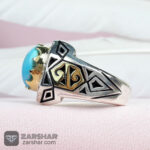 عکس انگشتر فیروزه نیشابوری عجمی درجه یک دست ساز