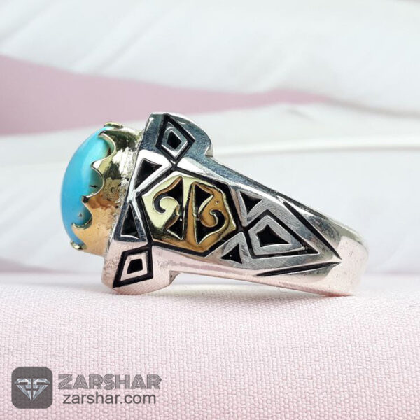 عکس انگشتر فیروزه نیشابوری عجمی درجه یک دست ساز