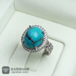 عکس انگشتر چهارچنگ فیروزه نیشابوری زنانه