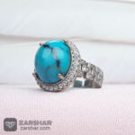 عکس انگشتر چهارچنگ فیروزه نیشابوری زنانه