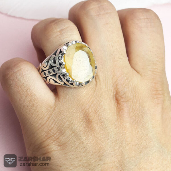 عکس انگشتر یاقوت زرد دست ساز