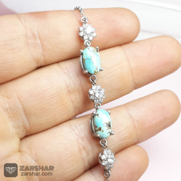 عکس دستبند فیروزه نیشابوری زنانه