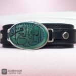 عکس دستبند نقره عقیق سبز ان الله بالغ امره