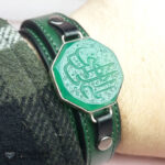 عکس دستبند نقره عقیق سبز یا مرتضی علی