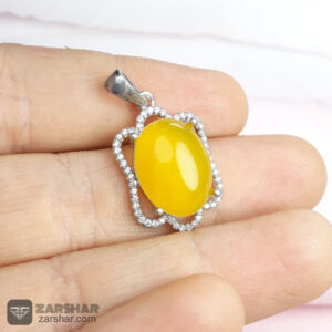 عکس گردنبند عقیق زرد شرف الشمس طرح فائزه زنانه