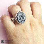 عکس انگشتر تراش شمسه عقیق مشکی عمه سادات سلام علیک