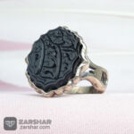 عکس انگشتر تراش شمسه عقیق مشکی عمه سادات سلام علیک