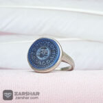 عکس انگشتر زنانه عقیق آبی عین علی و چهارده معصوم