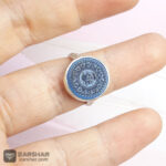 عکس انگشتر زنانه عقیق آبی عین علی و چهارده معصوم