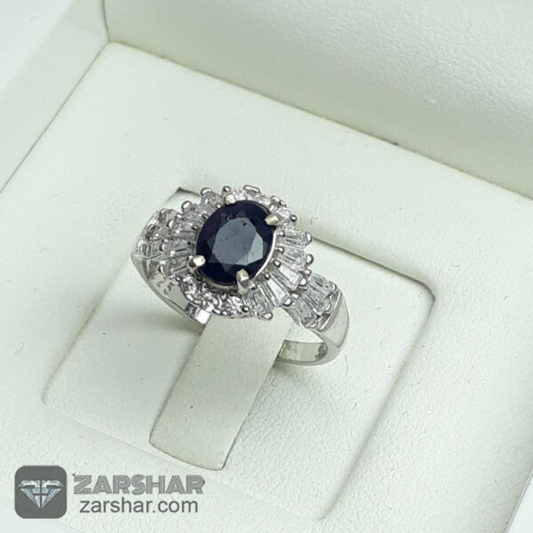 عکس انگشتر زنانه یاقوت کبود روکش اب رادیوم