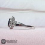 عکس انگشتر زنانه یاقوت کبود روکش اب رادیوم