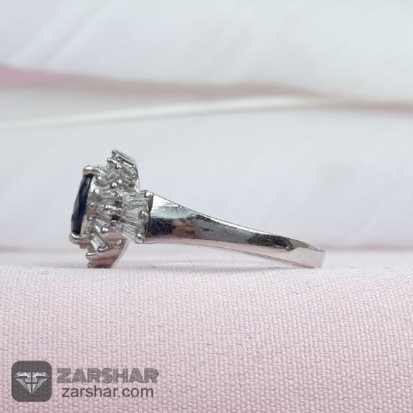 عکس انگشتر زنانه یاقوت کبود روکش اب رادیوم