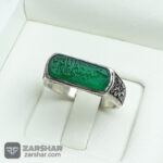 عکس انگشتر عقیق سبز حسبی الله تراش کپسولی