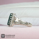 عکس انگشتر عقیق سبز حکاکی حرز کبیر امام جواد(ع)