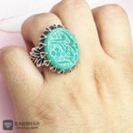 عکس انگشتر عقیق سبز خطی یا سید الشهدا