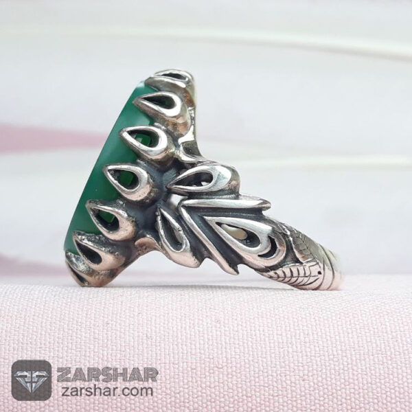 انگشتر عقیق سبز خطی یا سید الشهدا عکس انگشتر عقیق سبز خطی یا سید الشهدا