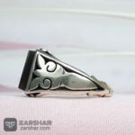 عکس انگشتر عقیق یمنی مشکی چهارگوش