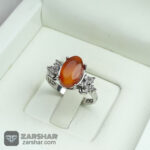 عکس انگشتر عقیق یمنی پرتقالی زنانه