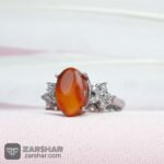 عکس انگشتر عقیق یمنی پرتقالی زنانه